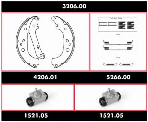 WOKING 3206.00 Brake Set, drum brakes